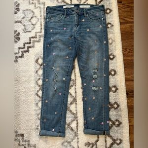 Anthropologie Hyphen Polka Dog Metallic Jeans | Pilcro